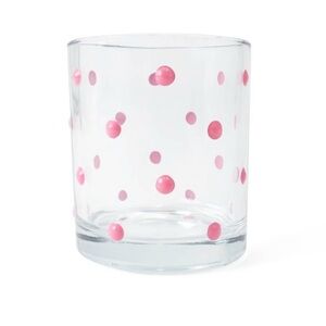 💕 Pink Polka dots Glass Drinkware - Bullseye's Playground NWT KATE SPADE vibes